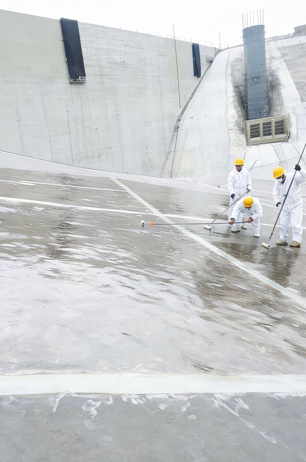 Polyurea primer application on concrete surface to improve adhesion for protective coating systems