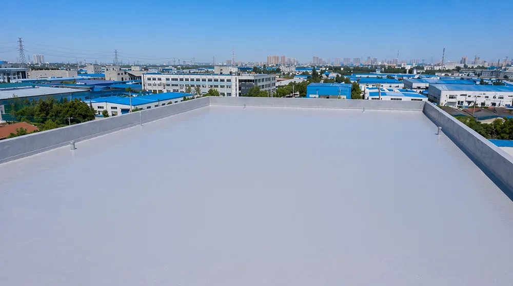工业屋顶浅灰色喷涂聚脲防水卷材成品